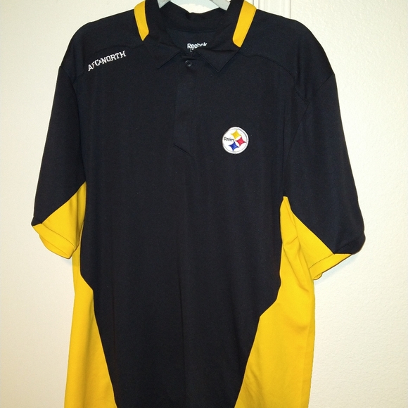 Reebok Other - Reebok Pittsburgh Steelers NFL Short Sleeve Polo Shirt Men's sz Large.